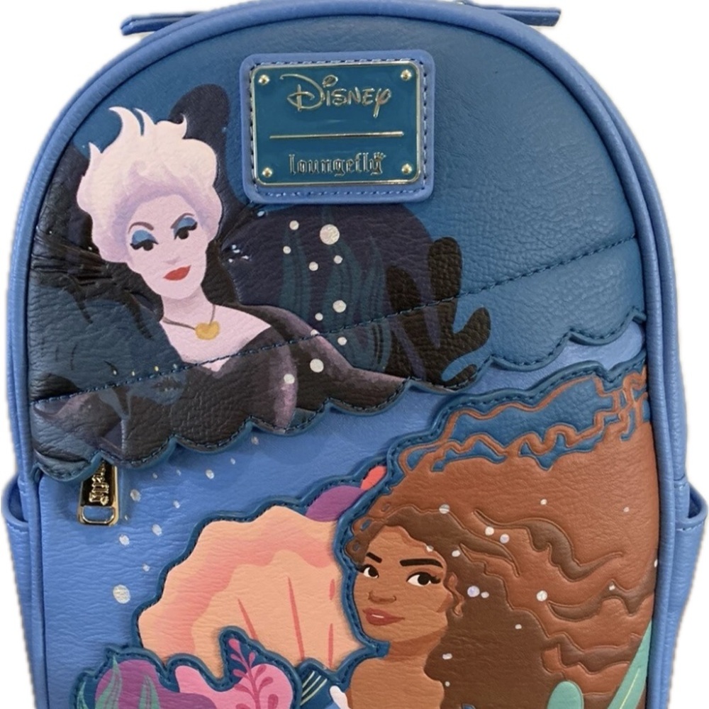 Loungefly Mini Backpack Little Mermaid New w/tags Blue Ariel Ursula Live Action